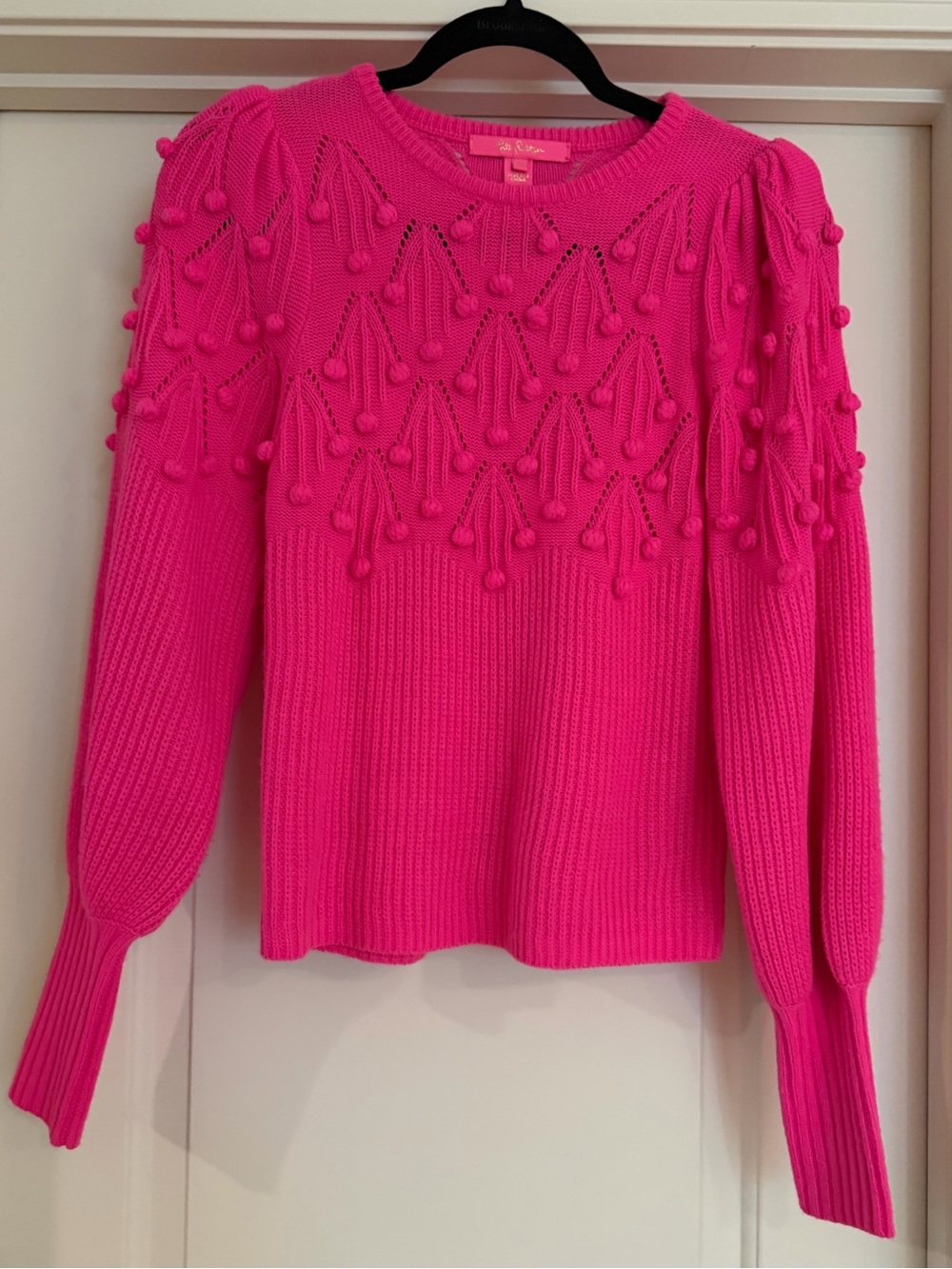 Lilly Pulitzer Pom Sweater XXS hot pink